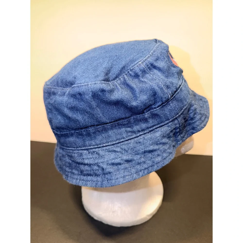 Disney Stitch Kids Blue Denim Bucket Hat Embroidered Lilo & Stitch S/M
